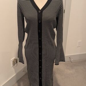 Universal Thread Black and White Striped Maxi Dress